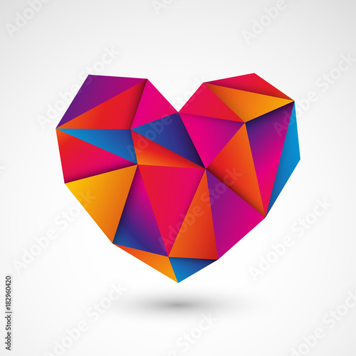 kolorowe serce origami wektor
