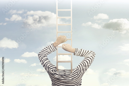 Tableau sur toile Surreal and conceptual photo of introspection of people