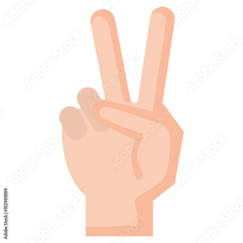 hand counting tow on fingers vector illustration design
