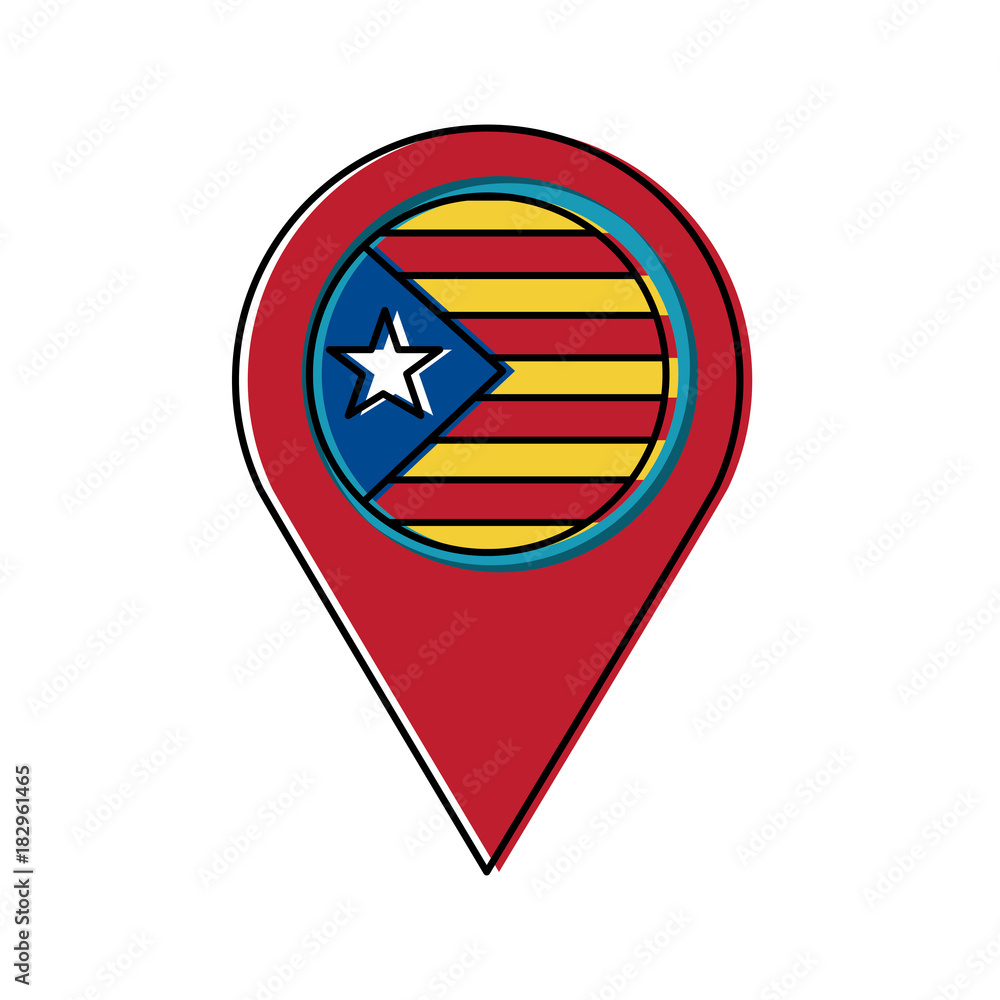pin map catalonia flag location concept vector illustration pin map catalonia flag location concept vector illustration