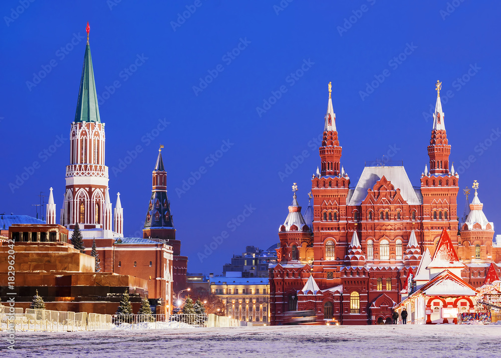 Obraz premium Winter view of the Red Square in Moscow