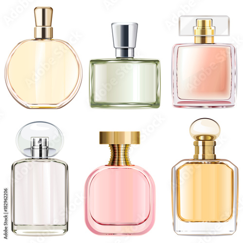 Vector Female Perfume Bottles photo