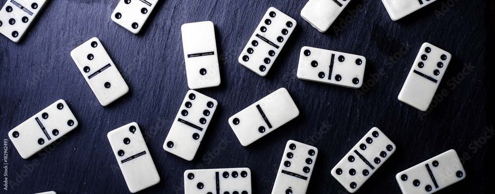 game in the domino, on the black background game in the domino, on the black background
