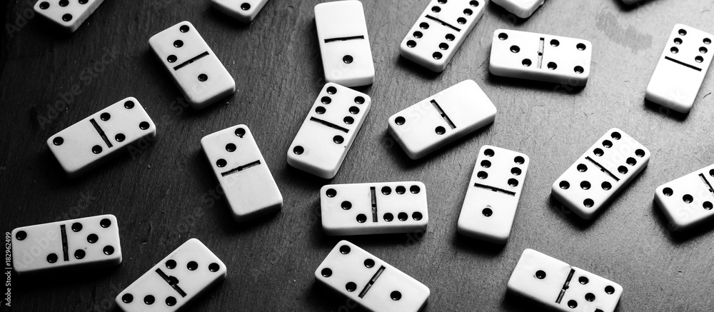 game in the domino, on the black background game in the domino, on the black background