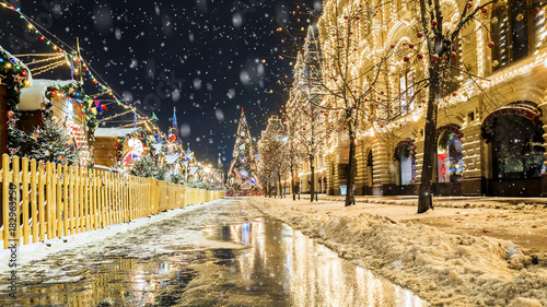 Obraz na płótnie Christmas in Moscow. Red Square w salonie