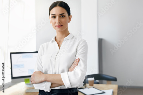 Business People. Portrait Of Woman In Office