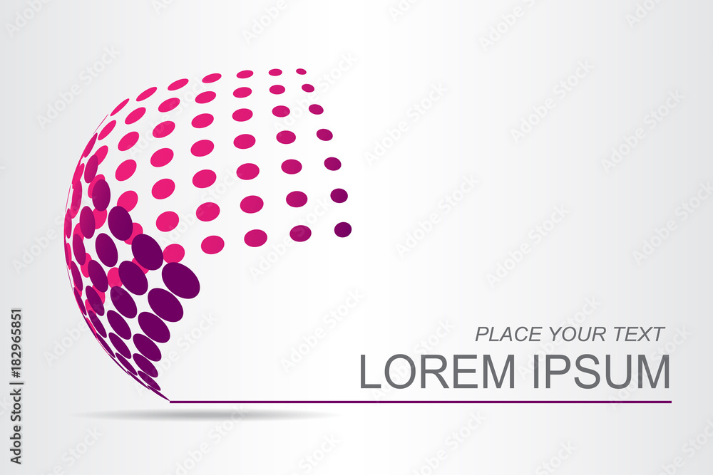 Logo stylized spherical surface with abstract shapes Logo stylized spherical surface with abstract shapes