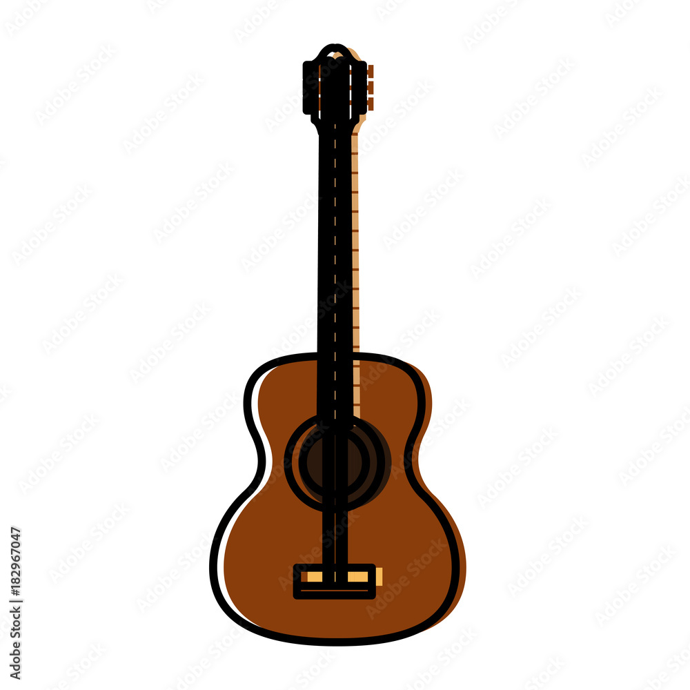 Fototapeta premium Acoustic guitar music instrument icon vector illustration graphic design