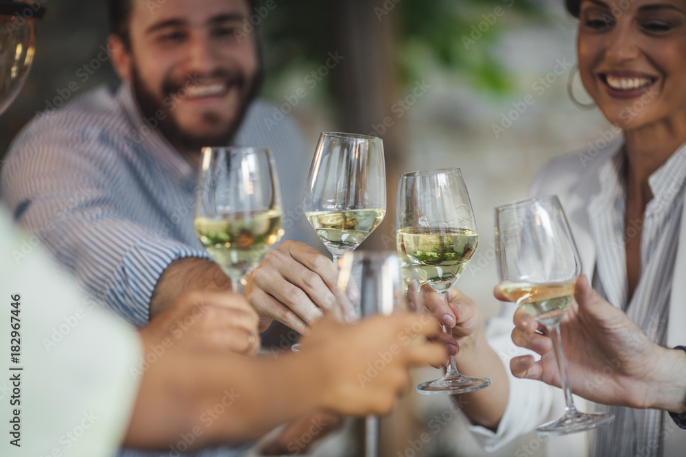 People Toasting at Party