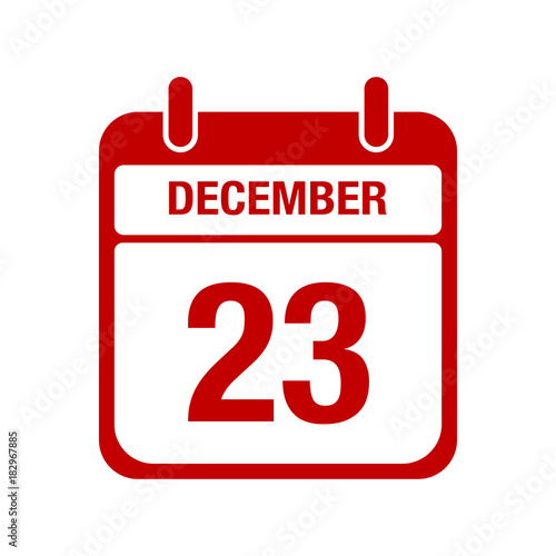 23 december calendar red icon