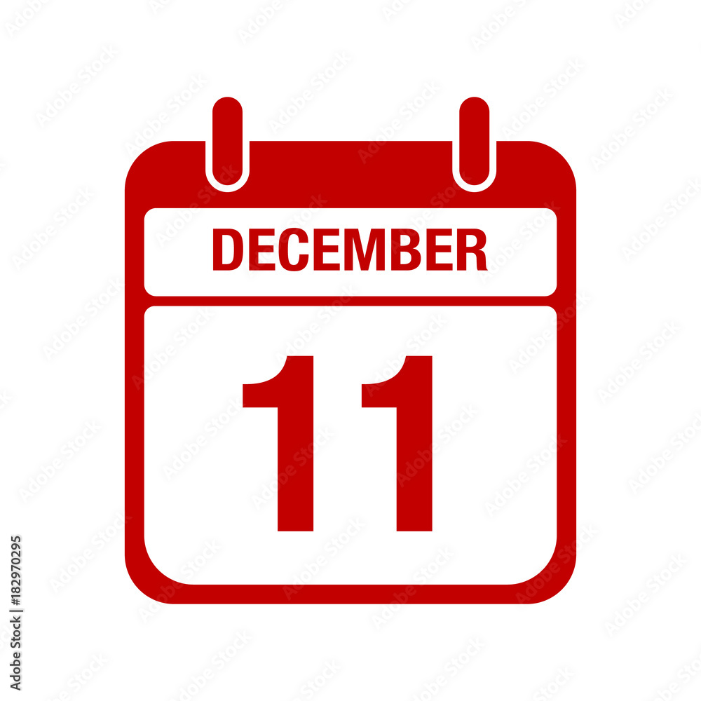 11 december calendar red icon