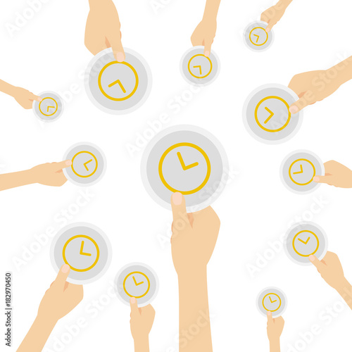 Hände zeigen Uhr