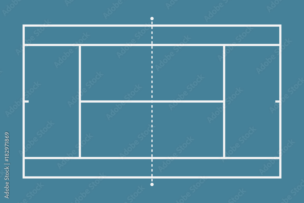 Tennis court. Mockup background field for sport strategy and poster. Vector illustrator.