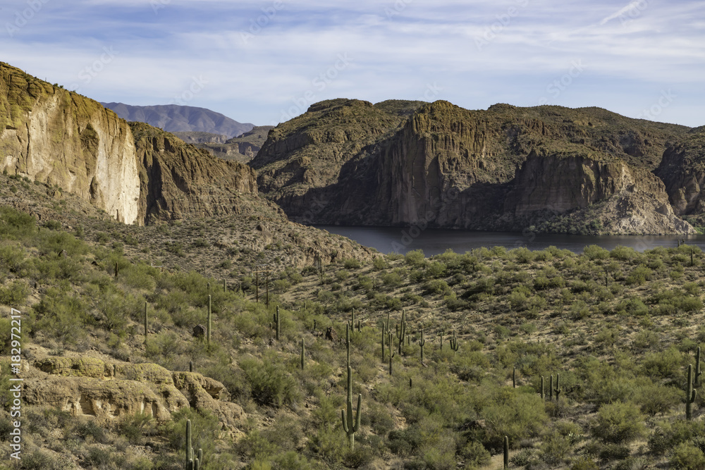 Canyon Lake in Arizona from the Apache Trail scenic overlook Canyon Lake in Arizona from the Apache Trail scenic overlook