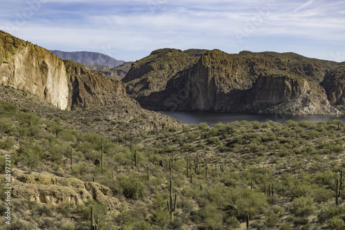 Canyon Lake in Arizona from the Apache Trail scenic overlook