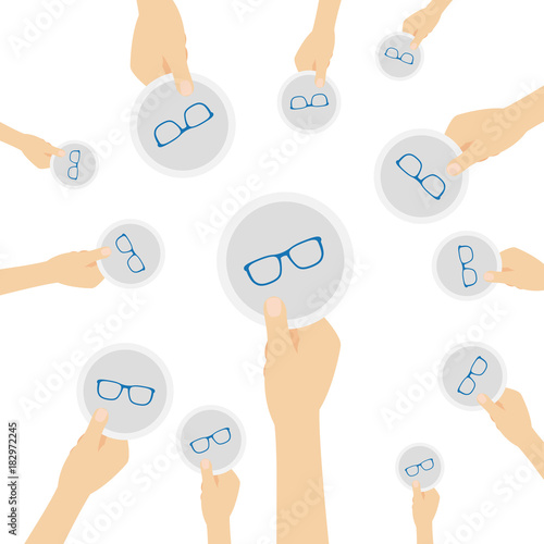 Hand hält Symbol - Brille