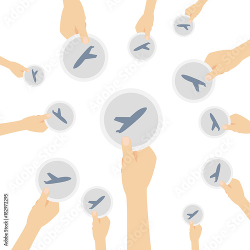 Hand hält Symbol - Flugzegstart