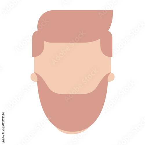 faceless man with beard and side parted hairstyle in colorful silhouette vector illustration