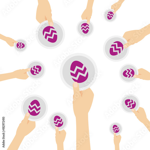 Hand hält Symbol - Osterei