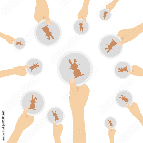 Hand hält Symbol - Osterhase