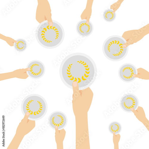 Hand hält Symbol - Lorbeerkranz