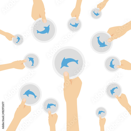 Hand hält Symbol - Delfin