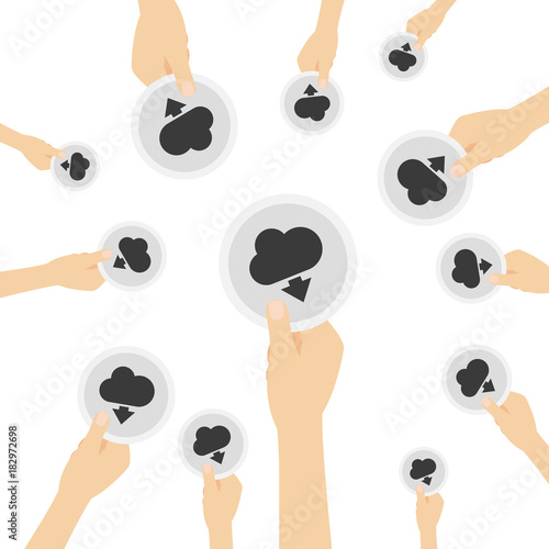 Hand hält Symbol - Wolke - Herunterladen