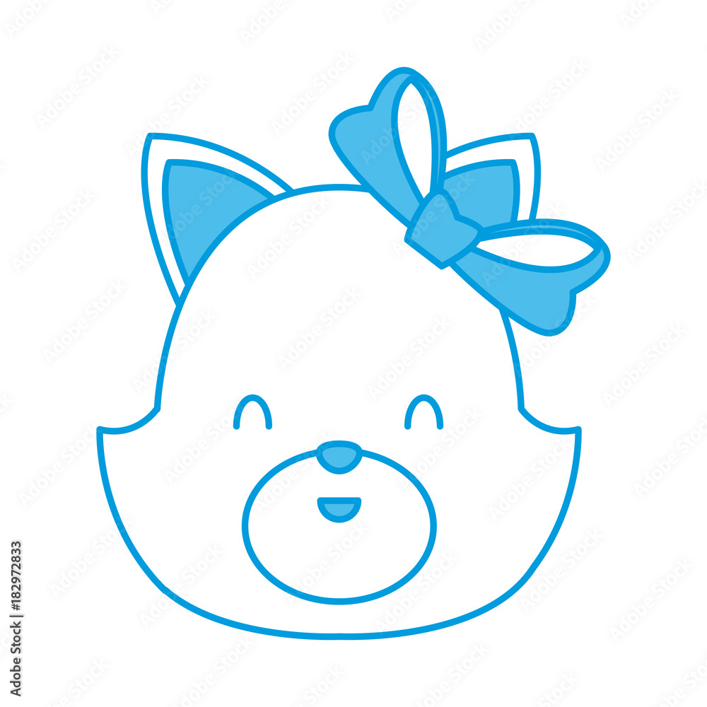 Cat with bow icon vector illustration graphic design Cat with bow icon vector illustration graphic design