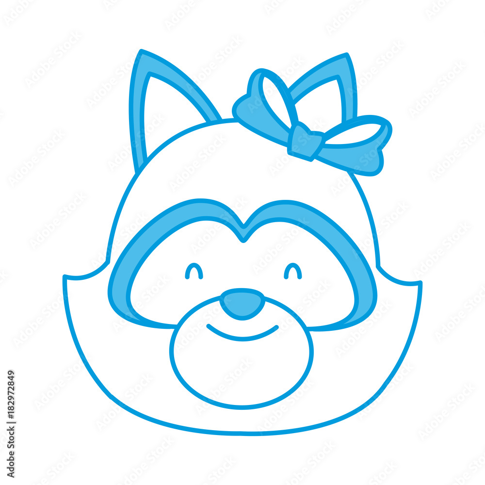 Raccoon with bow cartoon icon vector illustration graphic design Raccoon with bow cartoon icon vector illustration graphic design