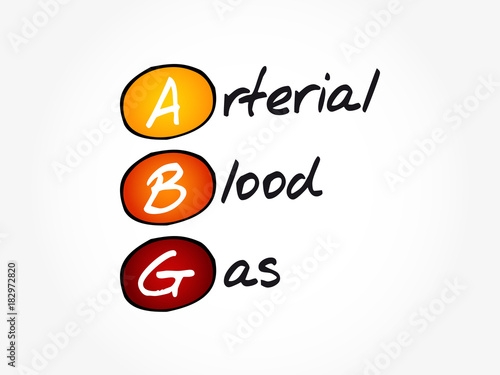 ABG - Arterial Blood Gas acronym, concept background