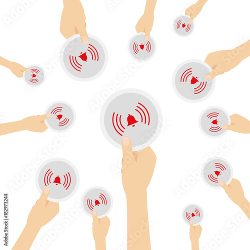 Hand hält Symbol - Alarm