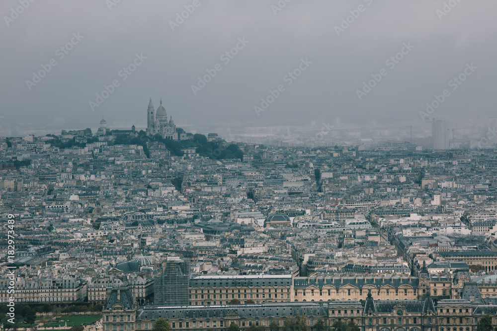 Amazing view of Sacre Coeur in Paris.