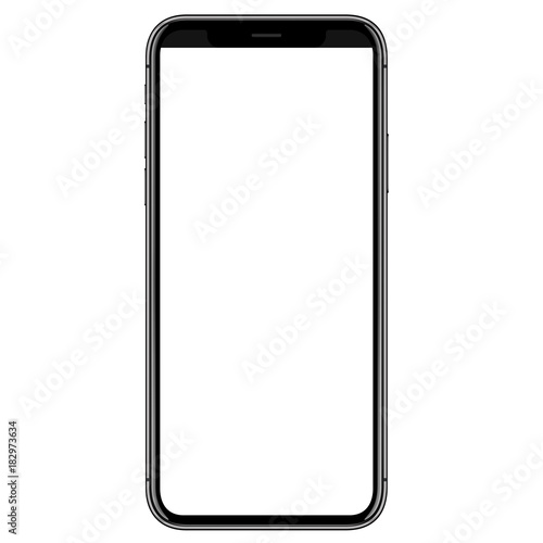 high detail phone front side vector drawing eps10 format isolated on white background