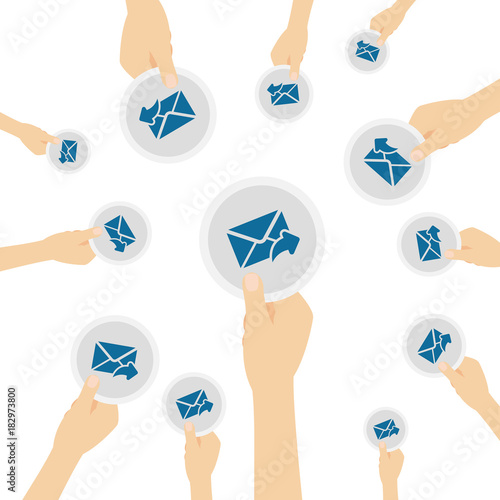 Hand hält Symbol - Brief antworten