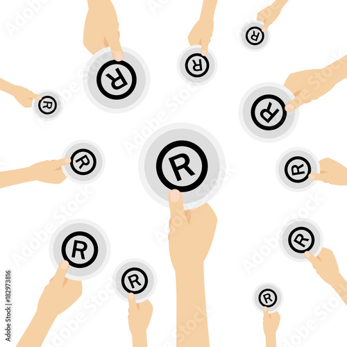 Hand hält Symbol - R-Lizenz