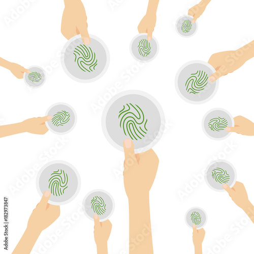 Hand hält Symbol - Fingerabdruck