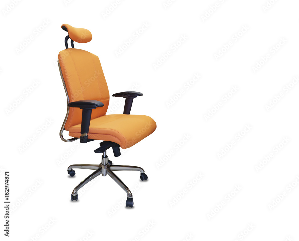 Fototapeta premium The office chair from orange cloth. Isolated