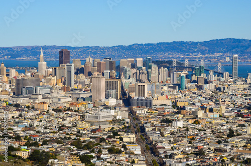 View of downtown San Francisco Ca. with the Bay Bridge in view