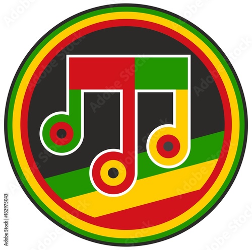 Reggae Music Note Logo