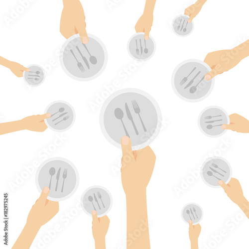 Hand hält Symbol - Besteck