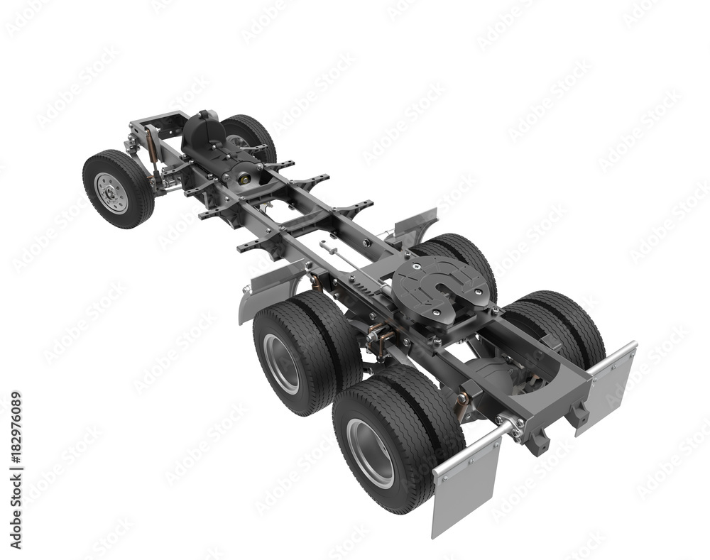 Car chassis with engine. Image of car chassis with engine isolated on white Car chassis with engine. Image of car chassis with engine isolated on white