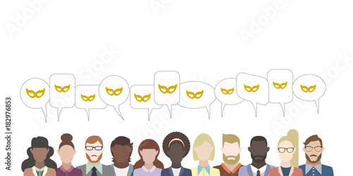 Leute mit Sprechblasen - Maske