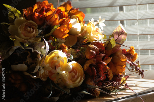 Beautiful flower bouquet with warm colors