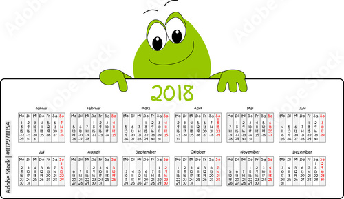 Kalendarium 2018 in deutsch