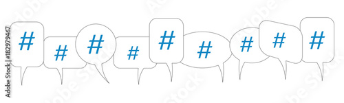 Sprechblasen - Hashtag