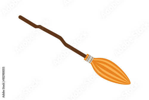 Short Brush of Bound Straw Icon Isolated on White