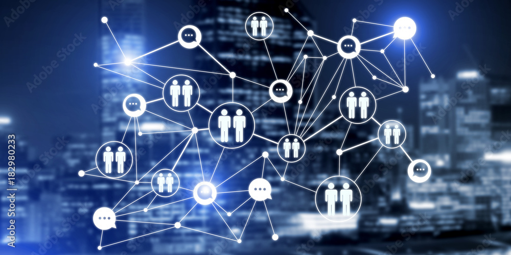 Modern wireless technologies as means of communucation and networking on dark background Modern wireless technologies as means of communucation and networking on dark background