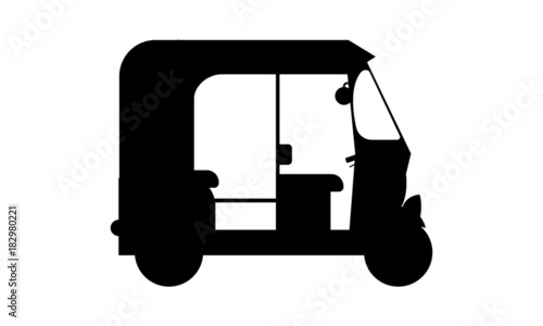 Auto-Rickshaw Icon Isolated. Tuk Tuk Illustration.