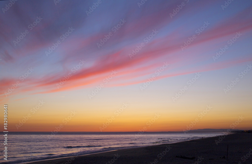 After the sunset, from the beach at Praia de Faro, Algarve, Port