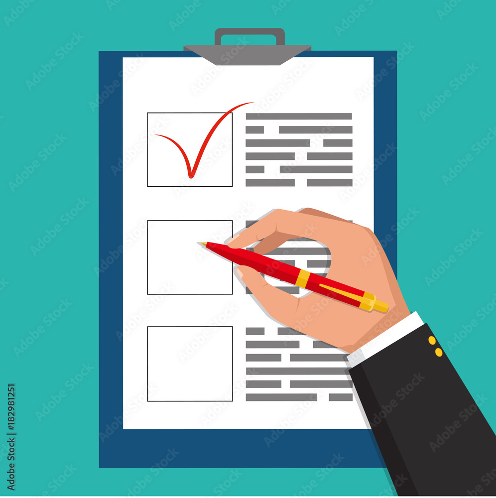 Vector isolated illustration, flat design. Man holds a pen and writes. Pen in hand. Vector isolated illustration, flat design. Man holds a pen and writes. Pen in hand.